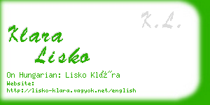 klara lisko business card